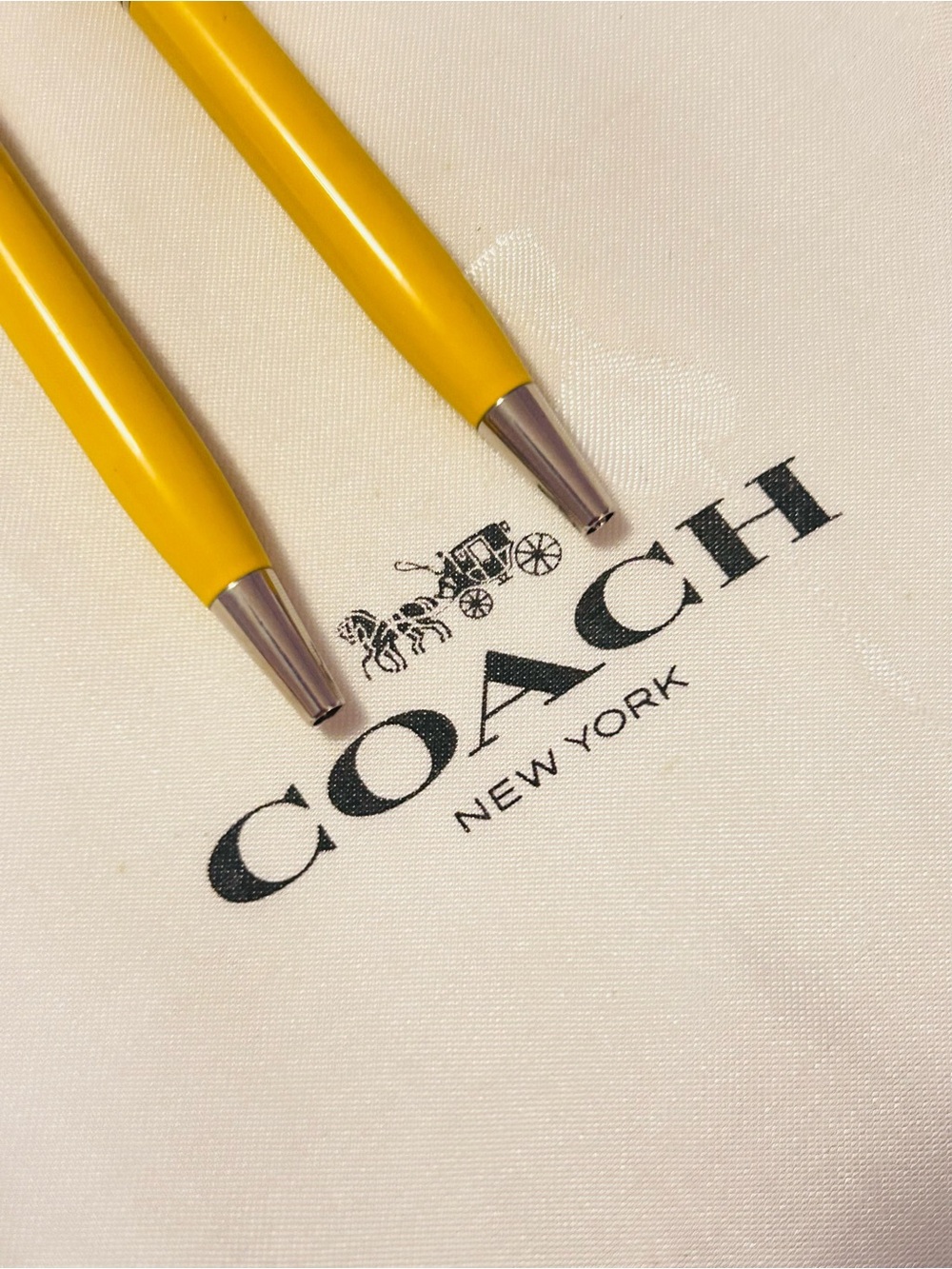 Coach Mini Yellow and Silver Tone Pens/ Keychain/ Bag Charm (PRICE IS FOR ONE) - Picture 3 of 6